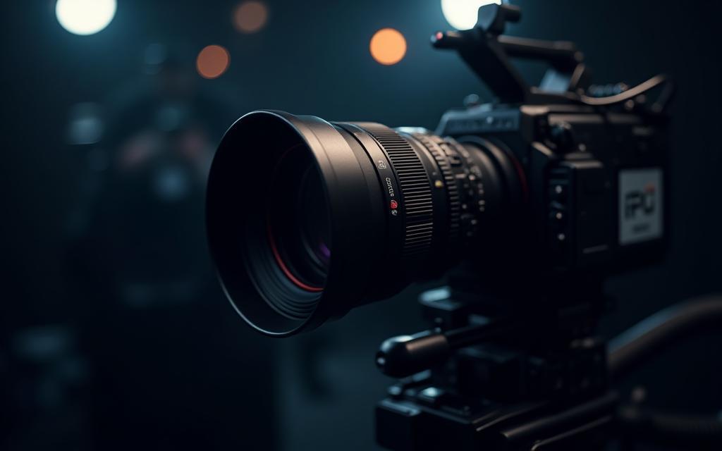 Professional film camera lens and lighting equipment, symbolizing support services